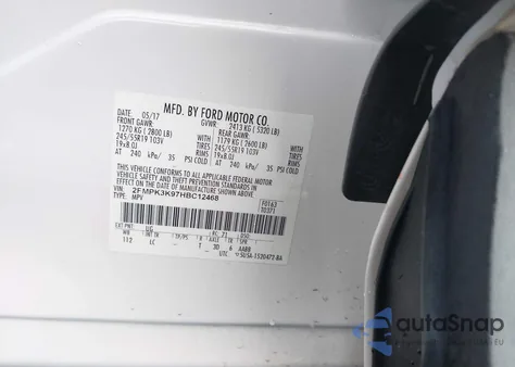 2017 Ford Edge Titanium z USA, uszkodzony, nr VIN 2FMPK3K97HBC12468